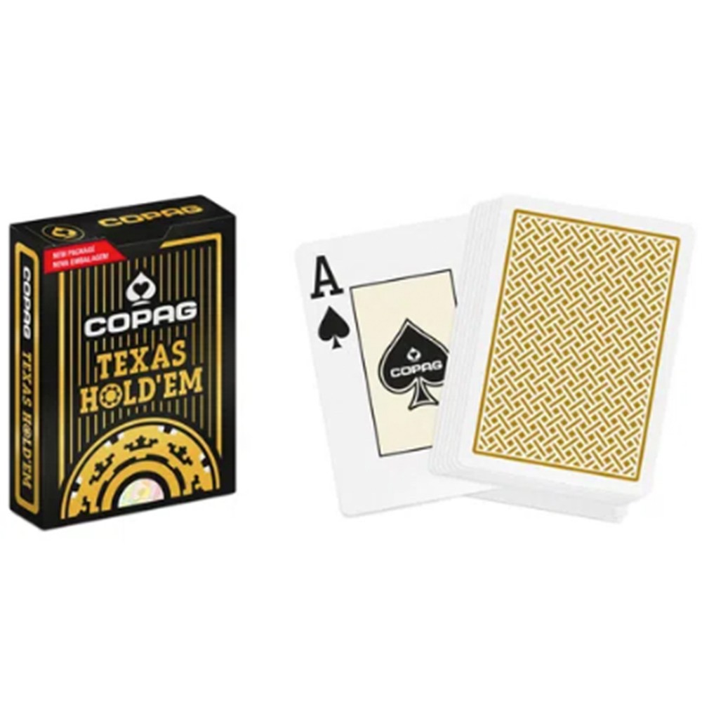 Baralho Copag de Poker  Texas Hold`Em Borgonha e Texas Hold'Em Dourado ( Kit com 2 Baralhos )