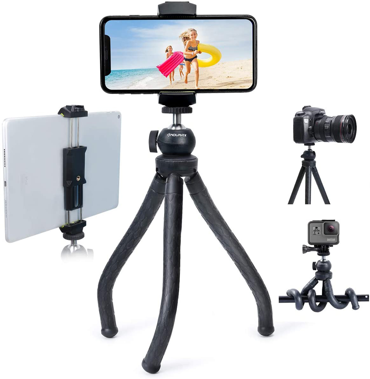 Tripé flexível e firme de alta qualidade para câmeras com rosca de ¼ com 24cm - f32