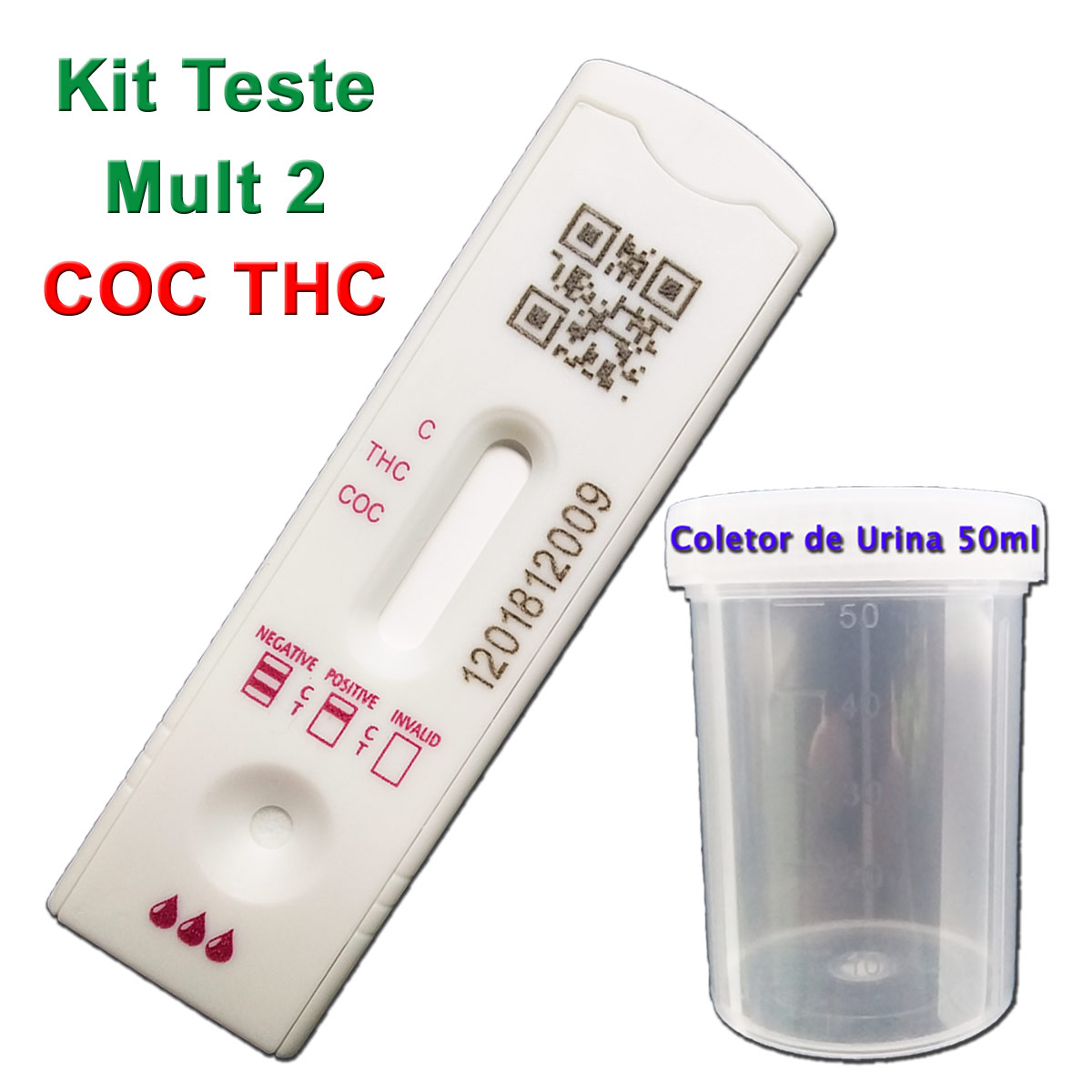 10 Kits para teste de duas substâncias - COC+THC com coletor de urina  - Loja Saúde - Testes Para COVID-19 e Drogas, Máscaras e Suplementos
