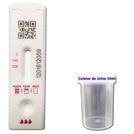 05 Kits para teste de duas substâncias - COC+THC com coletor de urina