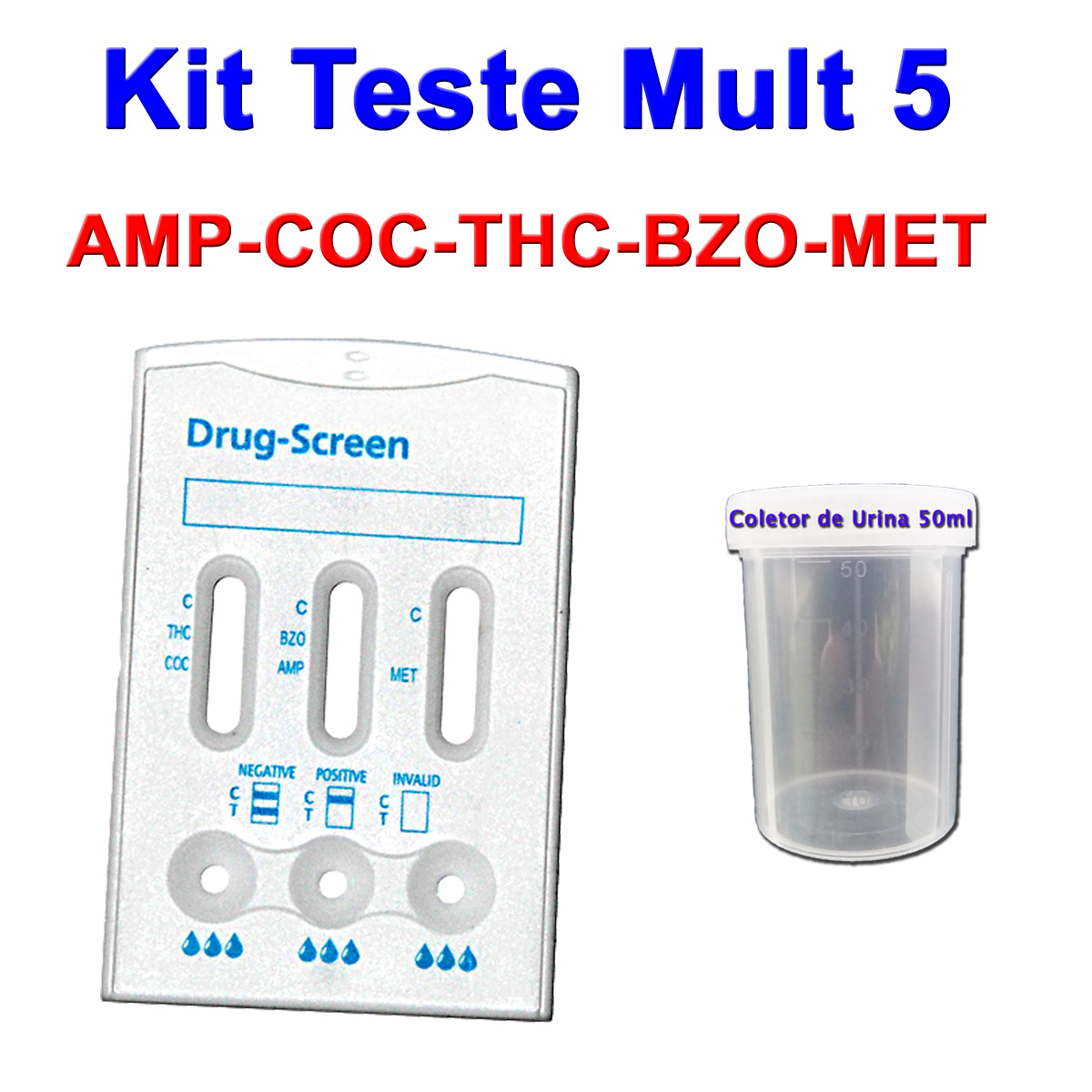 5 kits Para Teste Mult 5  - Loja Saúde - Testes Para COVID-19 e Drogas, Máscaras e Suplementos