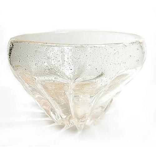 Murano Bowl Transparente com detalhes em Ouro¨