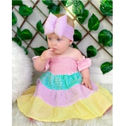 Vestido INFANTIL Candy Color Tal Mãe Tal Filha