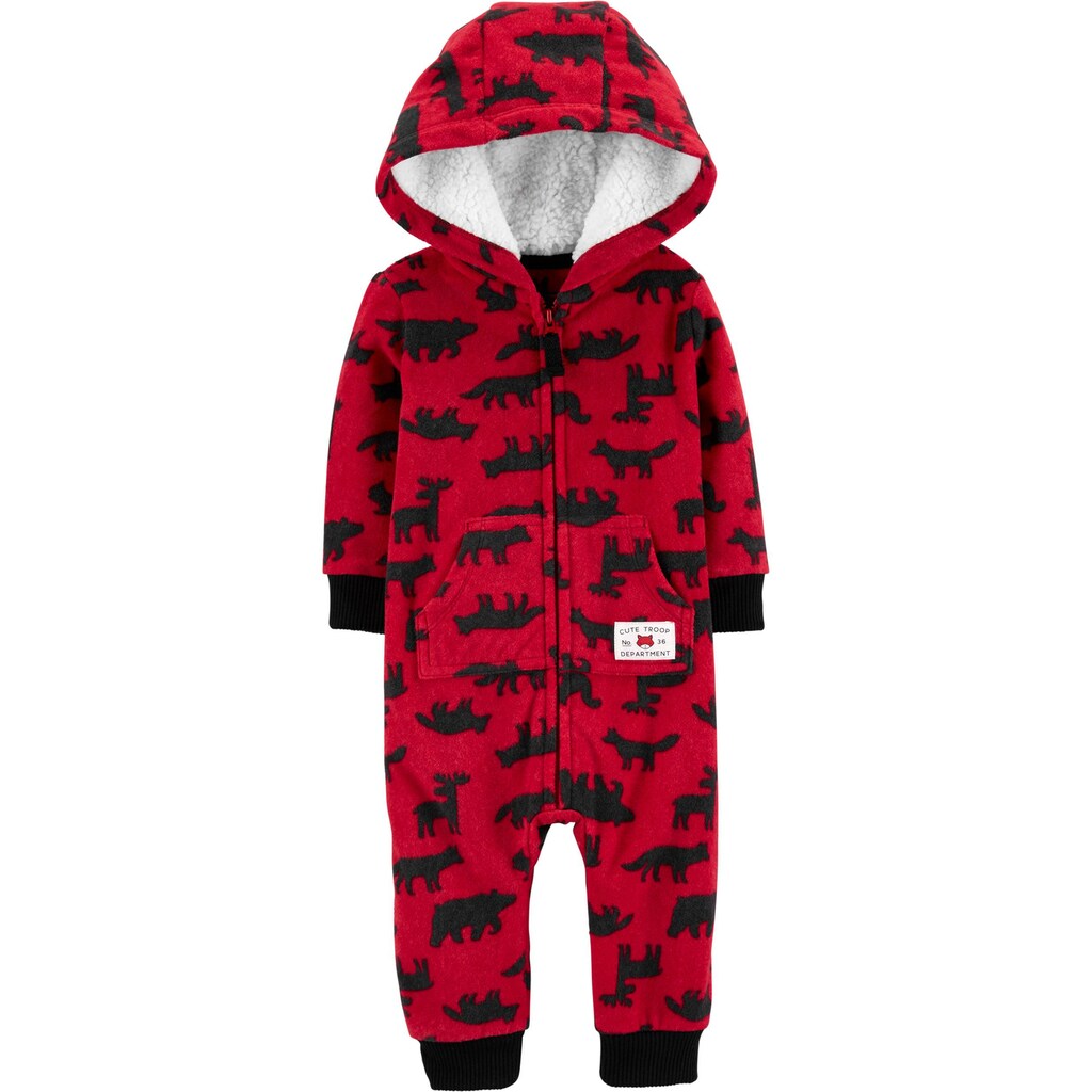 Carters Pijama Fleece - Animais vermelho e preto