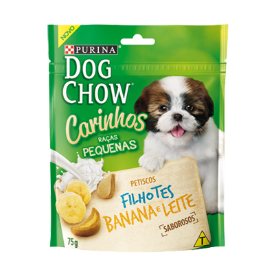 Petisco Dog Chow Filhotes Banana e Leite 75 gramas