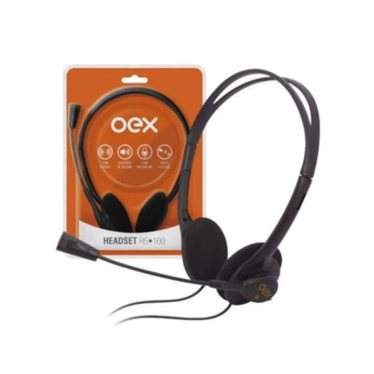 Fone de Ouvido Headset com Microfone HS100 OEX
