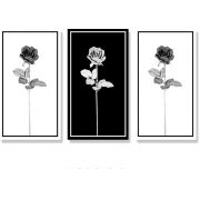 Adesivo Decorativo para Parede - Flores - Rosa Monocromática Ref. 03