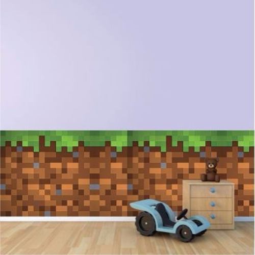 Adesivo Decorativo Textura Parede Quarto Minecraft 1,5 x 1,0 cm