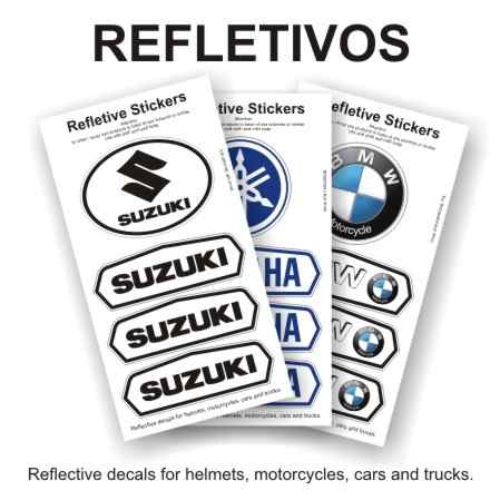 Adesivo Refletivo P/ Capacete e Moto - Cartelas Diversas Marcas