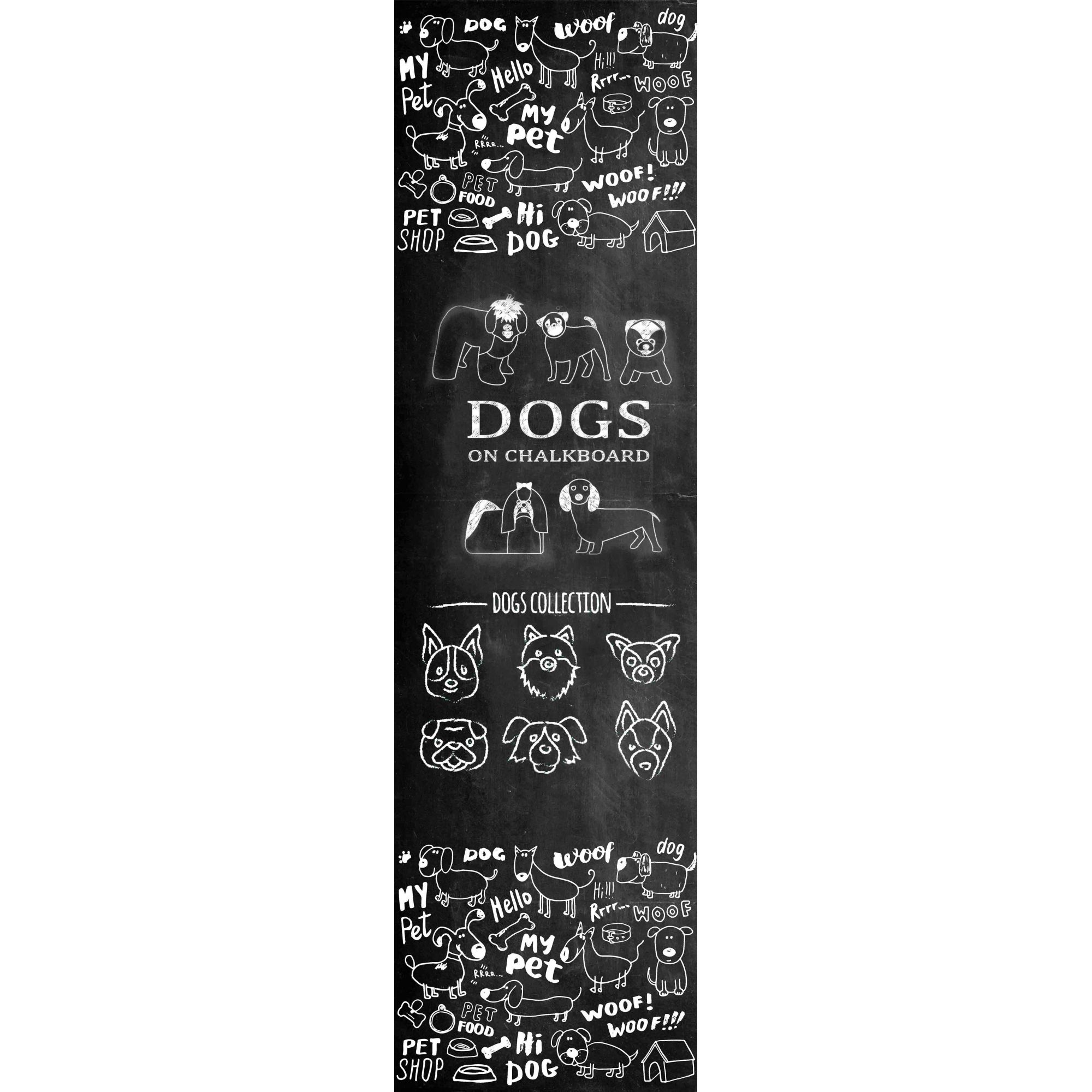 Adesivo Decorativo Parede Chalkboard lousa Animais - Cão -  1,80 x 0,50 m