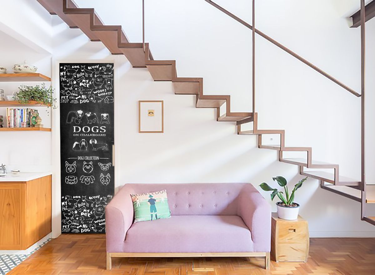 Adesivo Decorativo Parede Chalkboard lousa Animais - Cão -  1,80 x 0,50 m