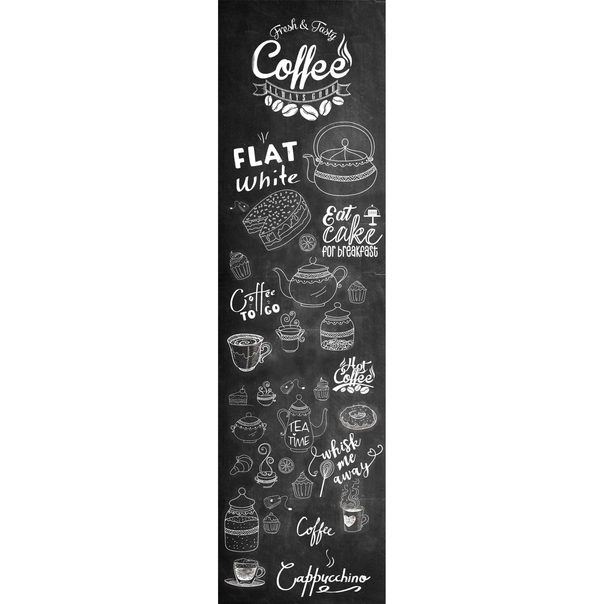 Adesivo Decorativo Parede Chalkboard lousa para cozinha/ área gourmet - Coffee 1,80 x 0,50 m