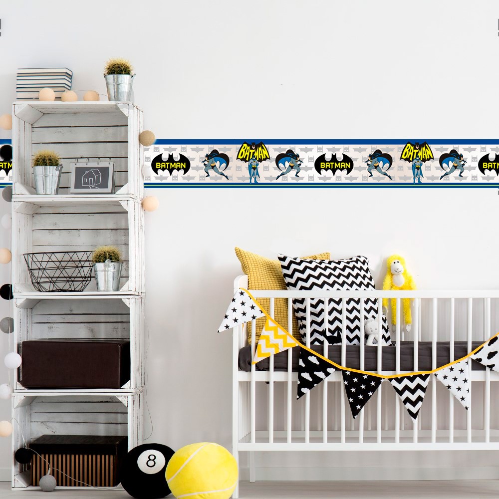 Adesivo faixa decorativa de parede infantil borda bebe  - Batman