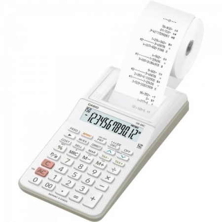 Calculadora com Bobina 12 Digitos HR-8RC-WE-B-DC Branca Casio
