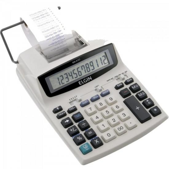 Calculadora C/ Bobina Compacta MA 5121 Branco ELGIN