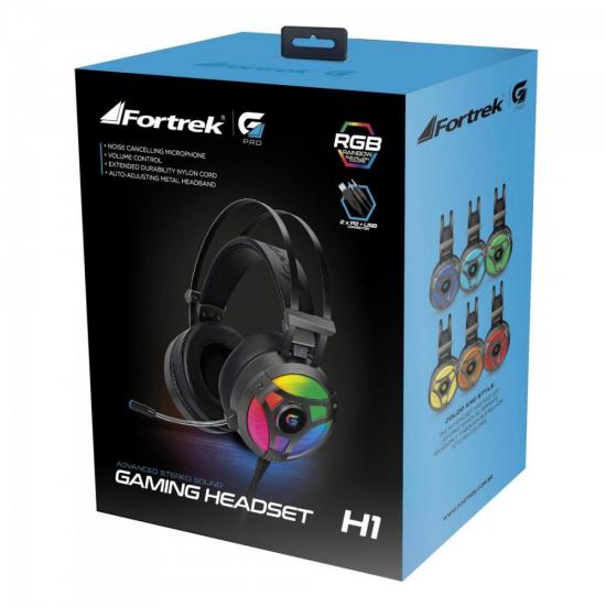 Headset Gamer RGB H1 PRO Cinza Fortrek