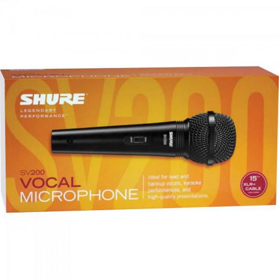 Microfone de Mao Multifuncional com Fio SV200 Preto Shure