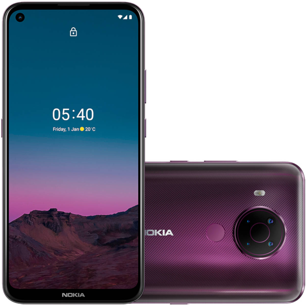 Smartphone Nokia 5.4 Tela 6.39" HD+ Camera Traseira Quadrupla 48MP+5MP+2MP+2MP Armazenamento 128GB - 4GB RAM Roxo NK026