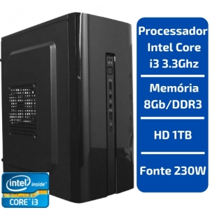 CPU - INTEL CORE I3 3.3GHZ /MEMÓRIA 8GB/DDR3 /HD 1TB /FONTE 230W