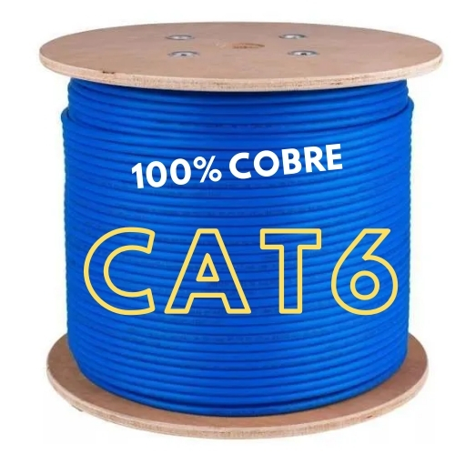 CABO DE REDE LAN 4 PARES CAT6 305M AZUL 100% COBRE COPPERLAN