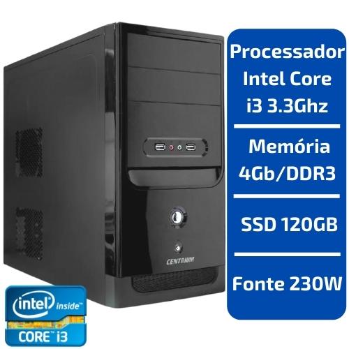 CPU - INTEL CORE I3 3.3GHZ /MEMÓRIA 4GB/DDR3 /SSD 120GB /FONTE 230W