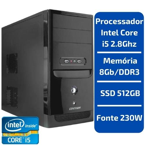 CPU - INTEL CORE I5 2.8GHZ /MEMÓRIA 8GB/DDR3 /SSD 512GB /FONTE 230W