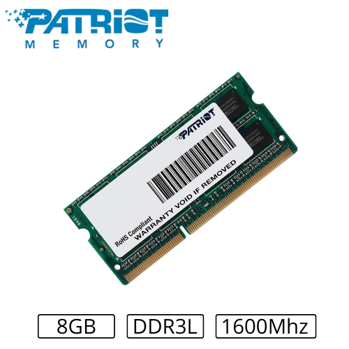 MEMORIA 8GB/DDR3L 1600MHZ NOTEBOOK CL-11 PC3-12800 PATRIOT
