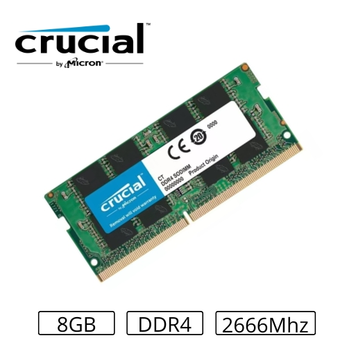 MEMORIA 8GB/DDR4 2666MHZ NOTEBOOK CL-19 PC4-21300 CRUCIAL