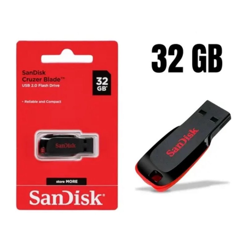 PEN DRIVE 32GB USB 2.0 CRUZER BLADE SDCZ50-032G SANDISK