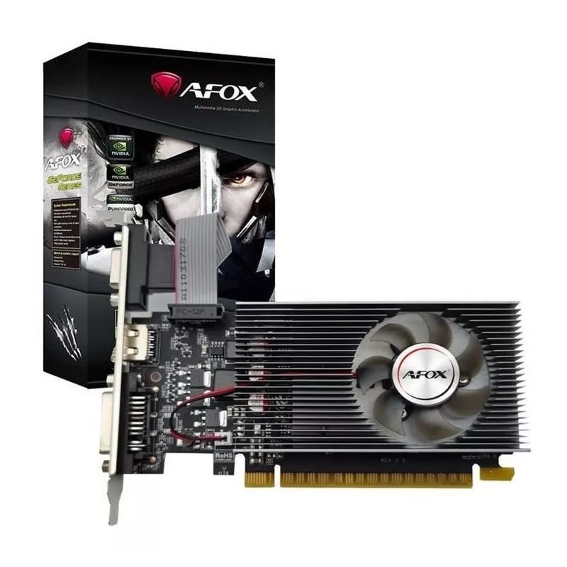 Placa de Vídeo 1GB DDR3 128Bit GeForce GT-240 VGA-DVI-HDMI Low Profile Afox - Foto 0