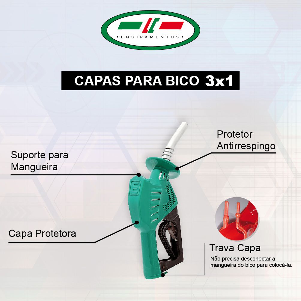 Capa para Bico 3x1 - Capa Protetora | Suporte de Mangueira | Protetor de Respingo - Laranja Gasolina