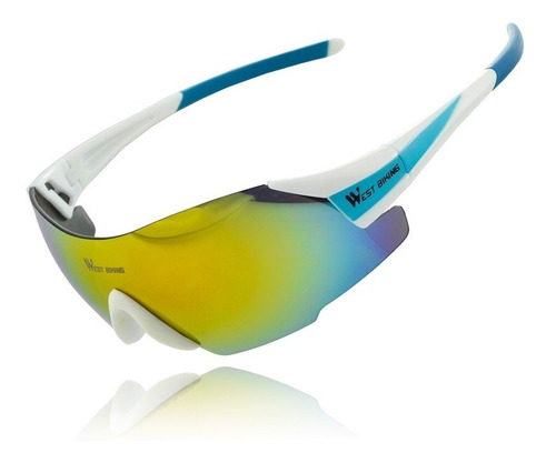 Óculos de Sol Esportivo para Corrida Ciclismo MTB Polarizado com Flanela e Bolsa de Transporte West Biking