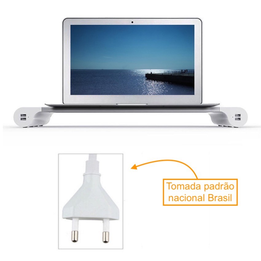 Suporte Monitor Para Mac Samsung Dell Entrada USB Alumínio