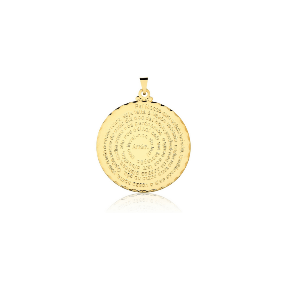Pingente Pai Nosso Unissex banhado em Ouro 18k - 2,5cm - medio