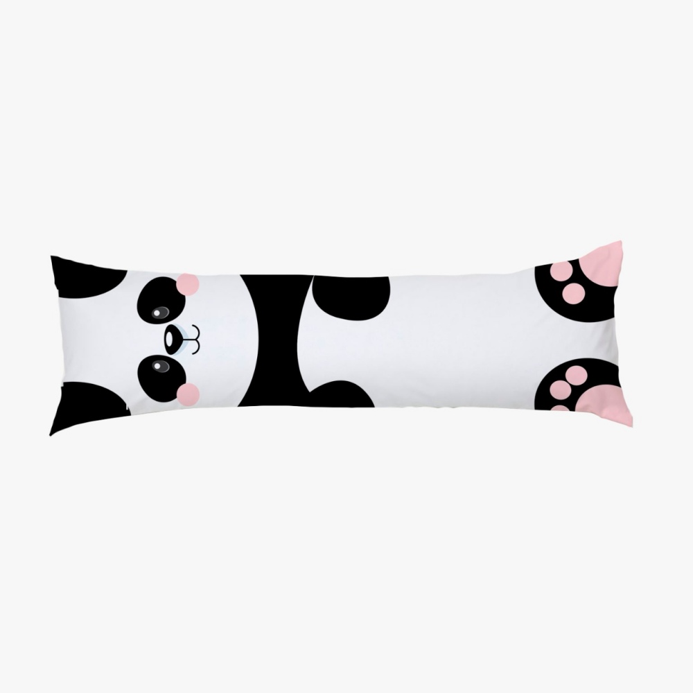 Travesseiro de Corpo Aconchego Estampado 90cm x 38cm - Panda