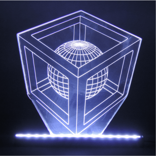 Luminaria LED - Cubo Esfera 3D