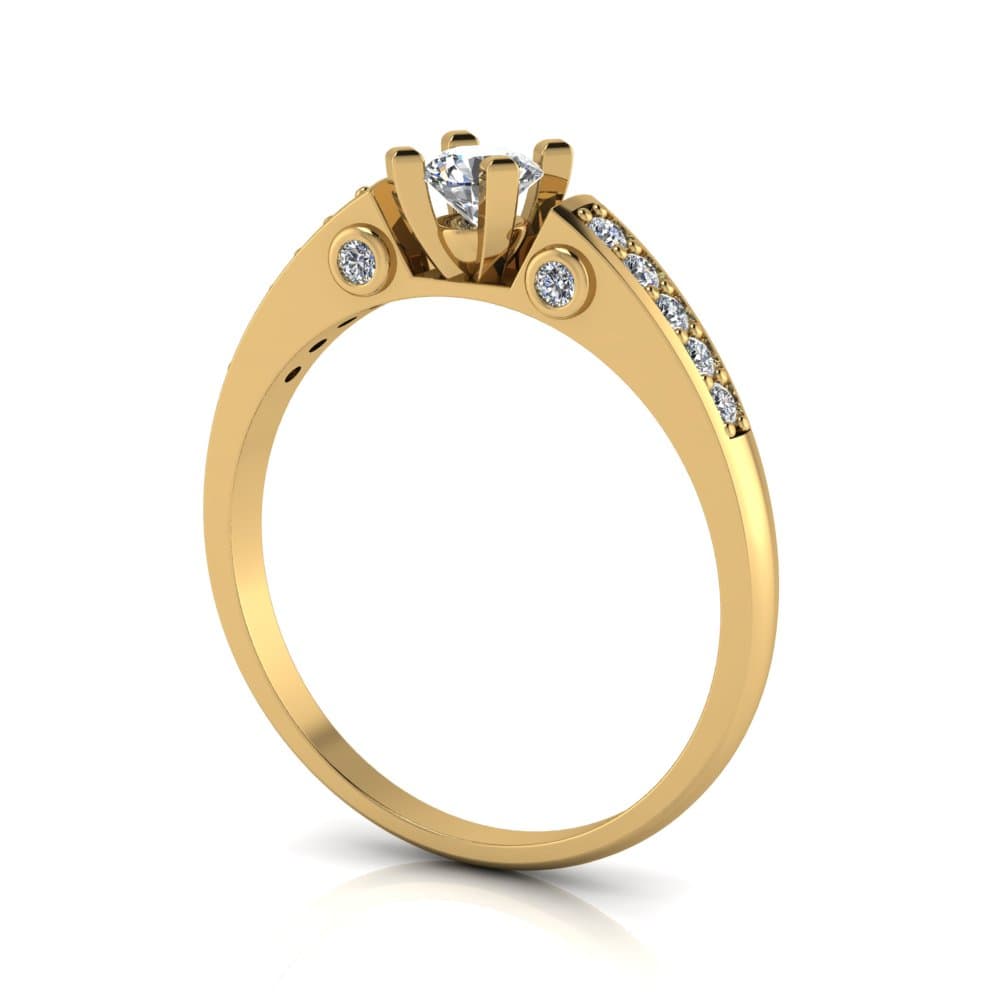 Anel de Noivado Éos em ouro 18k, com diamantes, largura de 1,6 mm
