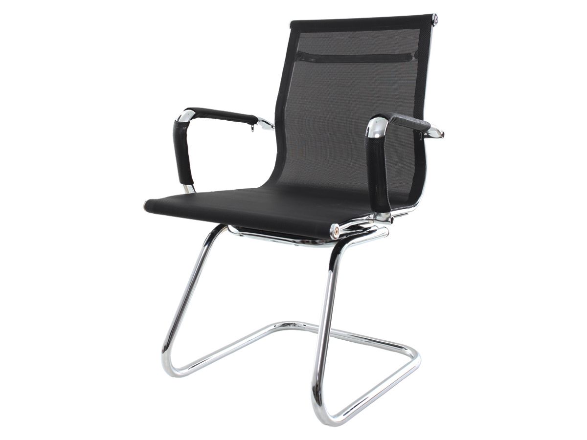 Cadeira Para Escritório Interlocutor Fixa Stripes Esteirinha Charles Eames Eiffel Mesh