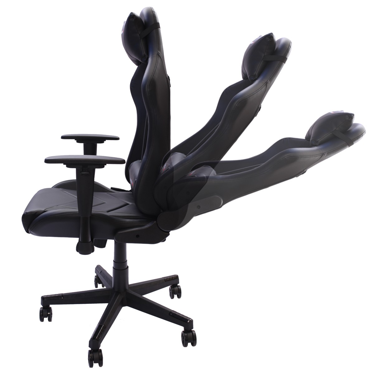 Cadeira Gamer EagleX Pro Giratória com Ajuste de Altura, Reclinável e Braços Ajustáveis Preto