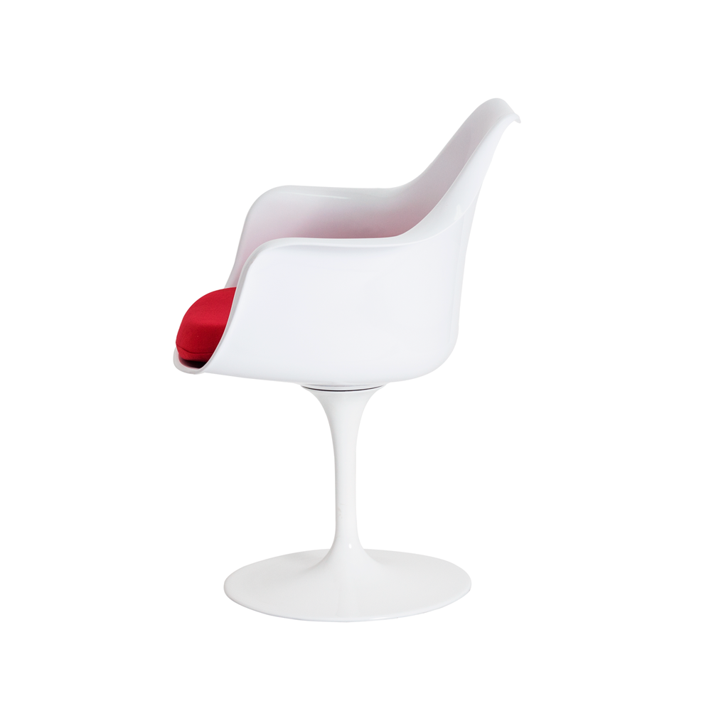 Cadeira Saarinen Design c/ Braço Vermelho com Branco