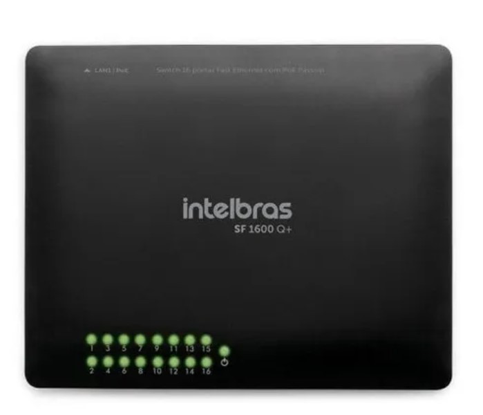 Switch Intelbras 16 Portas Fast Ethernet Sf 1600 Q+
