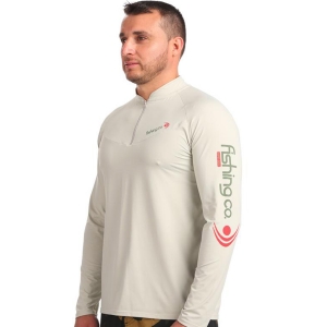 Camiseta Fishing Co. Com Ziper E Proteção Uv 50upf 