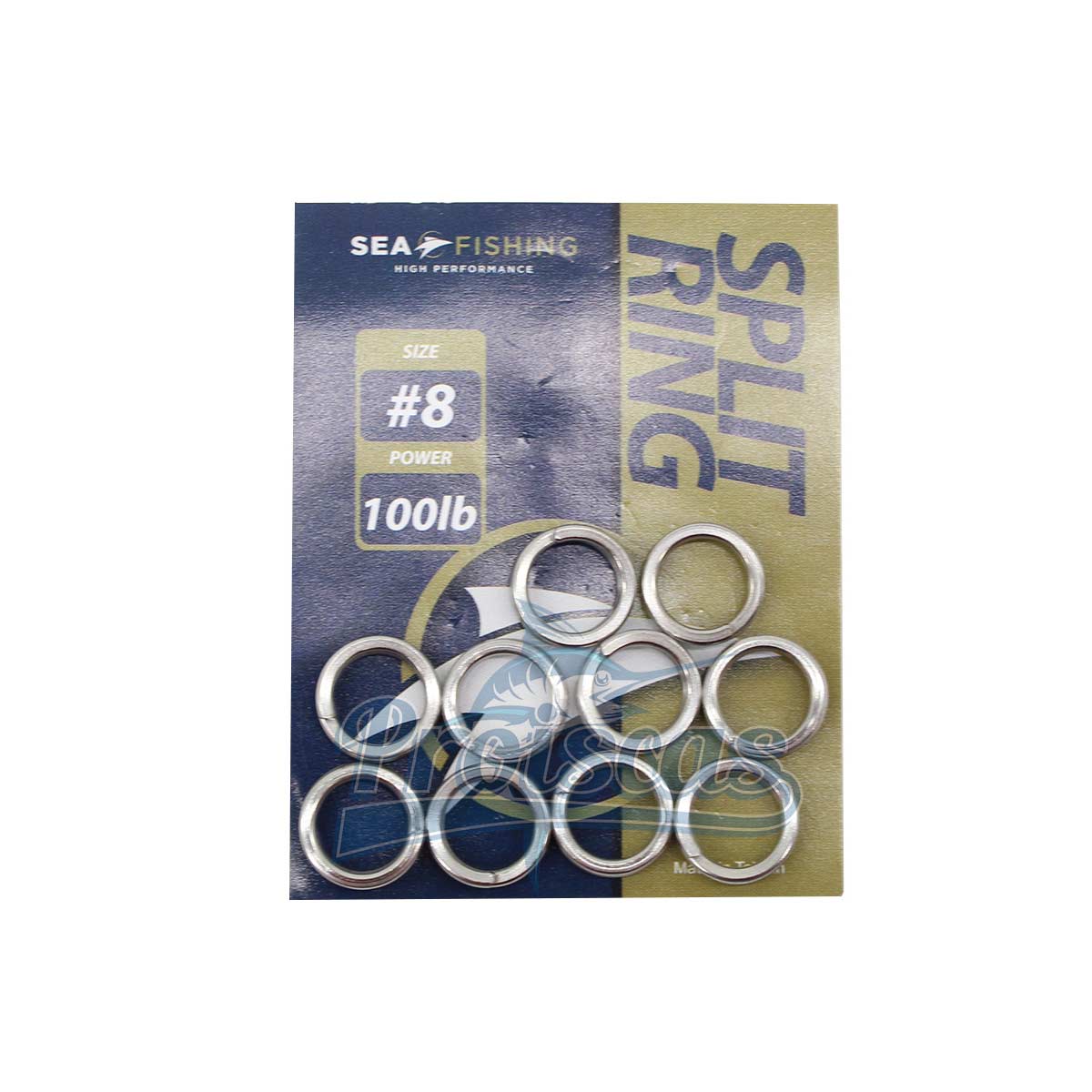 Argola Split Ring N°8 11mm Sea Fishing 100lbs C/ 10 Peças