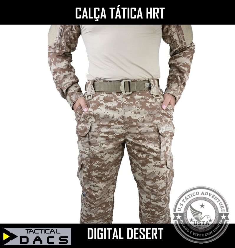 Calça Tática Militar HRT - DESERT DIGITAL ALGODÃO - TACTICAL DACS