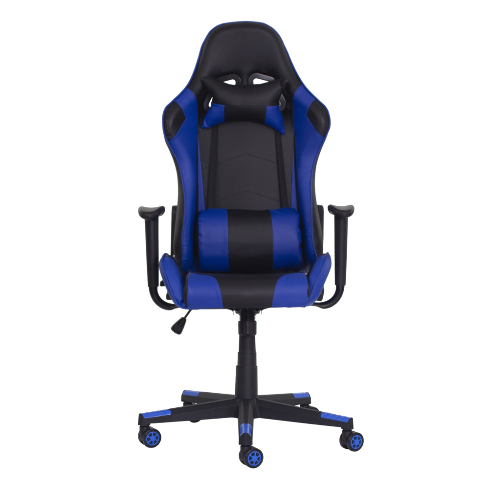 Cadeira Gamer Ben Reclinável 180º Giratória Preto com Azul Altura Ajustável