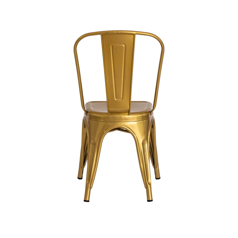Cadeira Tolix Iron Design Chrome Gold