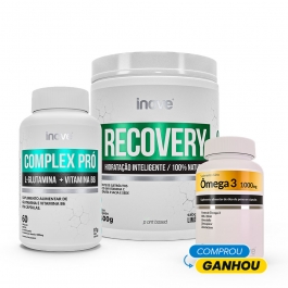 Kit Complex Pró c/ 60 cápsulas + Recovery - sabor Limão 300g - Ganhe 1 Ômega 3 120 cápsulas Inove Nutrition
