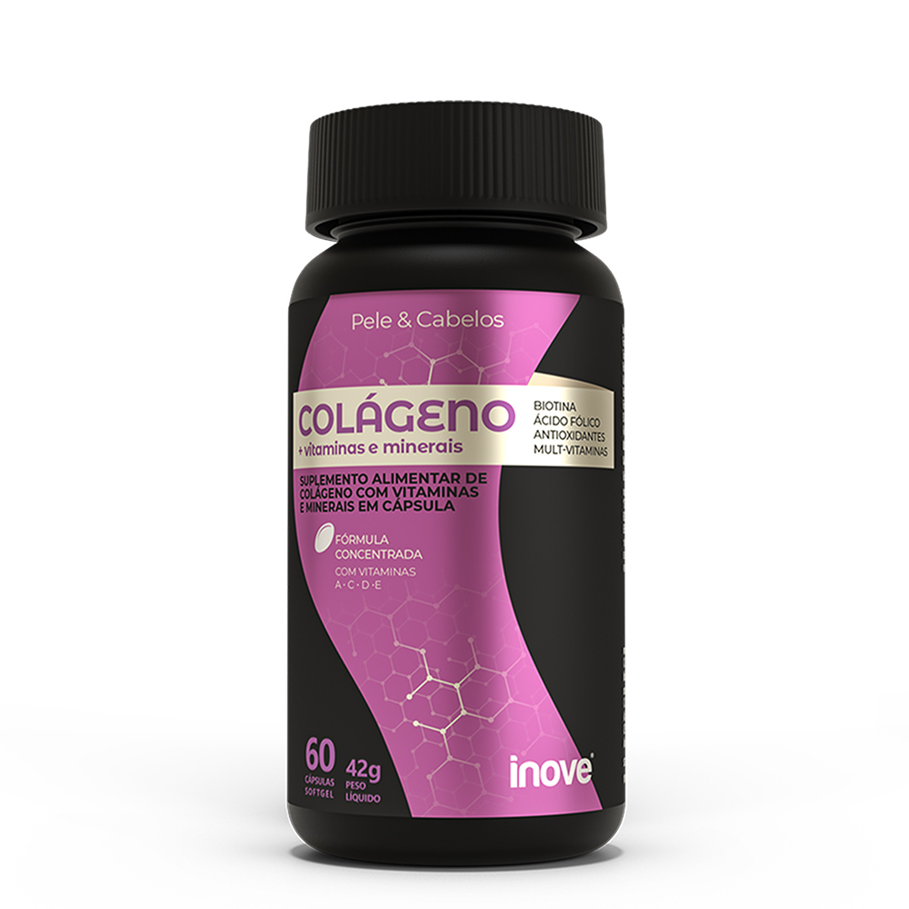 Colágeno + Vitaminas e Minerais 60 cápsulas Inove Nutrition® PAGUE 2 LEVE 3