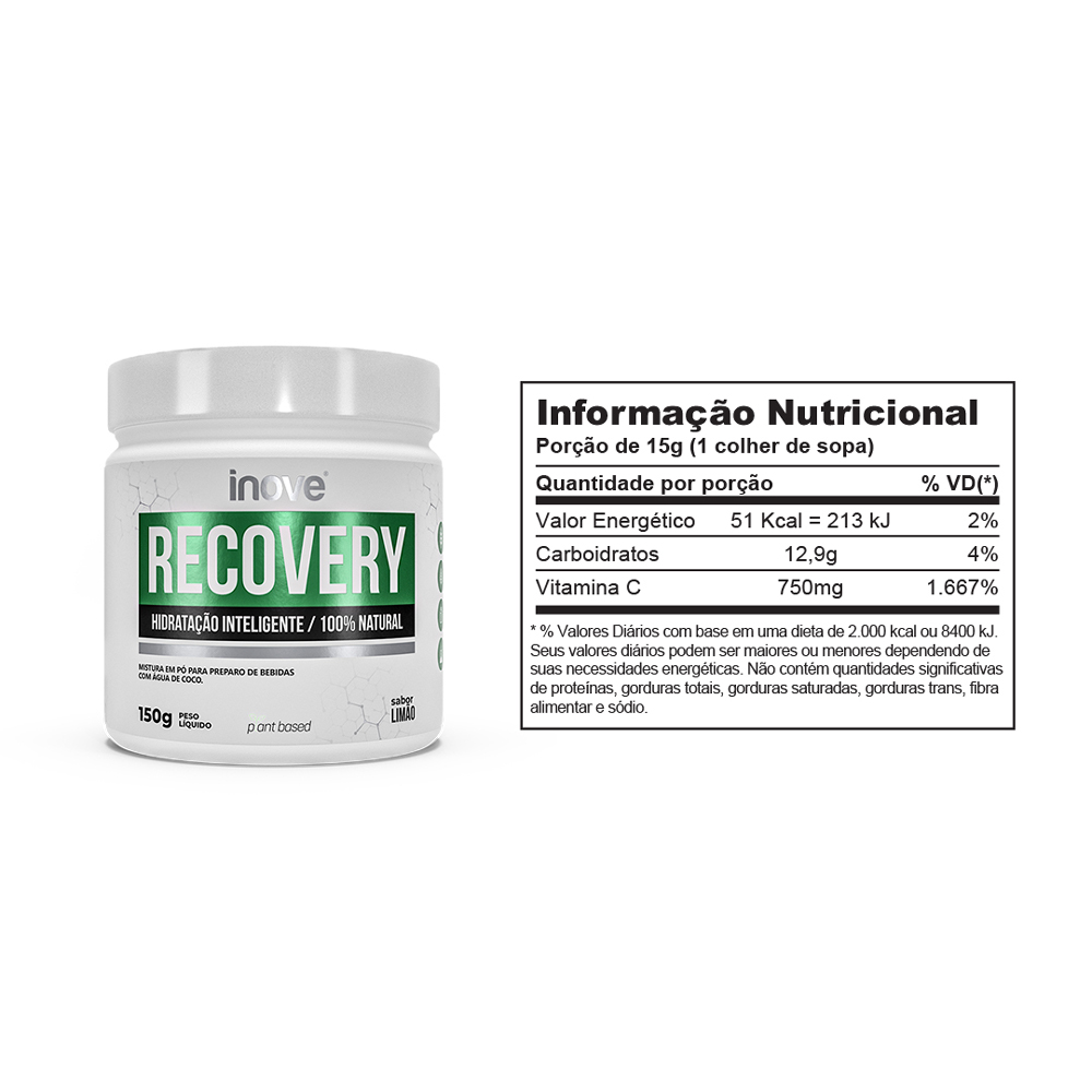 Kit Recovery Ganhe Coqueteleira: Recovery 150g + Glutamina 150g + BCAA 2:1:1 60 cápsulas Inove Nutrition