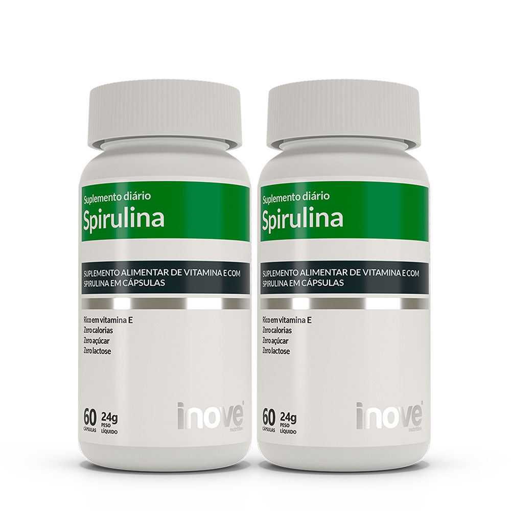 Kit Spirulina Super Food - 2 potes c/ 60 cápsulas cada - Inove Nutrition
